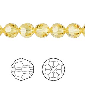 Bead 12pk light topaz, Crystal Passions® 8mm round 5000