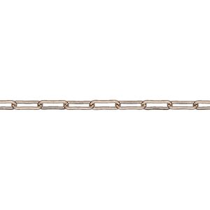 Chain, 14Kt rose gold-filled, 2.5mm flat paperclip. Sold per pkg of 5 feet.
