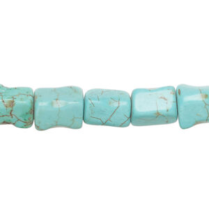 Magnesite 1pkg1, square tube bead, 15 inch 10x7mm-10x9mm