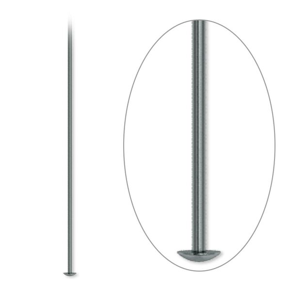 Head pin, gunmetal-plated brass, 4 inches, 21 gauge. Sold per pkg of 100. image number 0