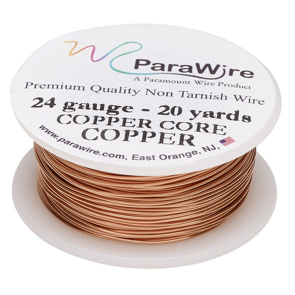 Wire, ParaWire™, copper, round, 24 gauge. Sold per 20-yard spool. image number 0