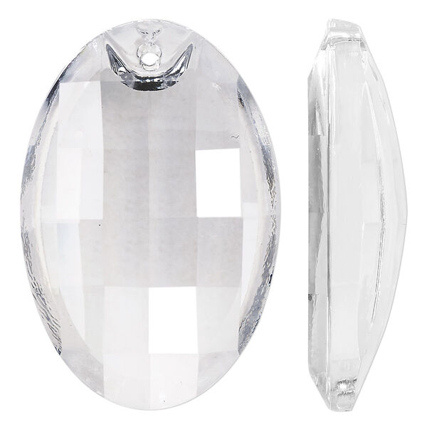 Suncatcher 1pk clear, Asfour Crystal 50x34mm faceted oval image number 0