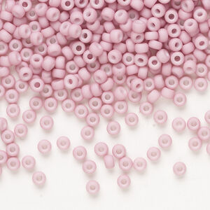Seed bead, Miyuki 1pkg250g, glass, #8 rocaille, opaque matte glazed luster dusty orchid (RR-2024)