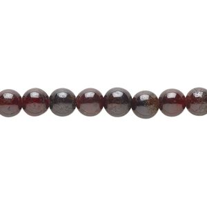 Garnet 1pkg1, round bead 15 inch 6-7mm