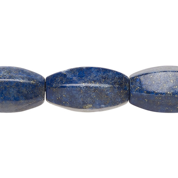 Bead, lapis lazuli (dyed), 20x10mm-21x11mm 6-sided oval, C grade, Mohs hardness 5 to 6. Sold per 15-1/2" to 16" strand. image number 0