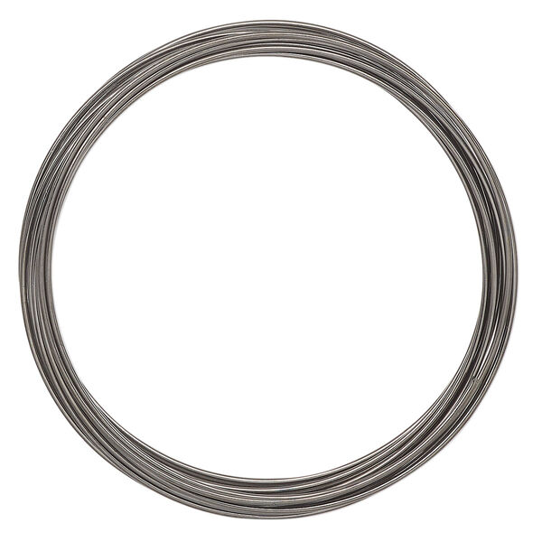 Memory wire, gunmetal-plated high carbon steel, 1-3/4 inch bracelet, 0.7mm thick. Sold per pkg of 12 loops. image number 0