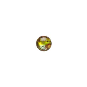 Cabochon, paua shell (dyed / coated), gold, 8mm calibrated round, Mohs hardness 3-1/2. Sold per pkg of 6.