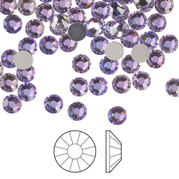 Flat back 144pk crystal vitrail light, Preciosa Viva 12® Czech crystal rhinestone 4.6-4.8mm chaton rose round SS20 image number 0