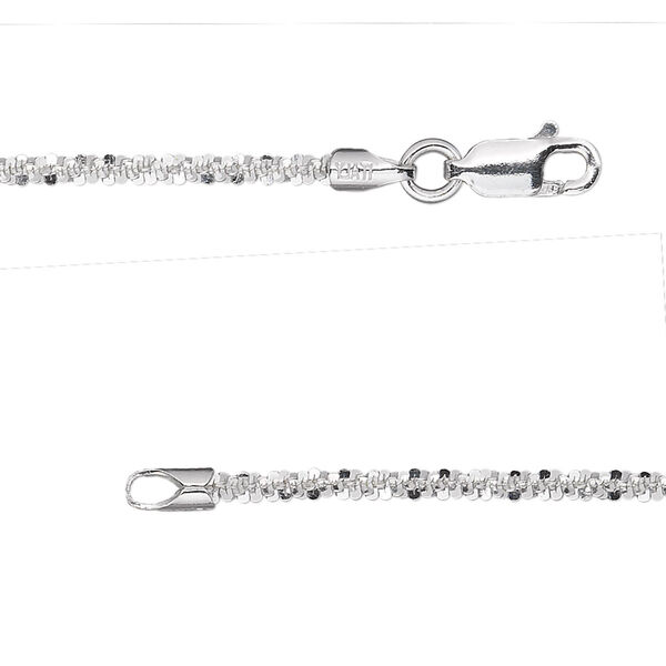 Chain, sterling silver, 2.1mm diamond-cut crisscross, 16 inches with lobster claw clasp. Sold individually. image number 0