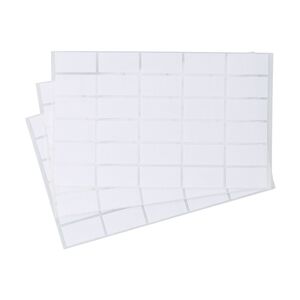 Adhesive label, paper, white, 1 x 1/2 rectangle. Sold per pkg of 1,020.