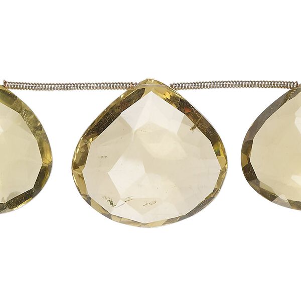 Golden quartz 1pkg9, hand-cut top-drilled faceted puffed teardrop bead 19x18mm-23x22mm image number 0