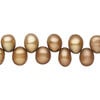 Freshwater pearl 1pkg1, top-drilled rice, 15.5-16 inch golden copper / light copper 7x6mm-9x7mm cultured image number 0
