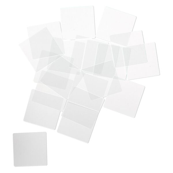 Design element, glass, clear, 1x1-inch flat square with grounded edges. Sold per pkg of 20. image number 0