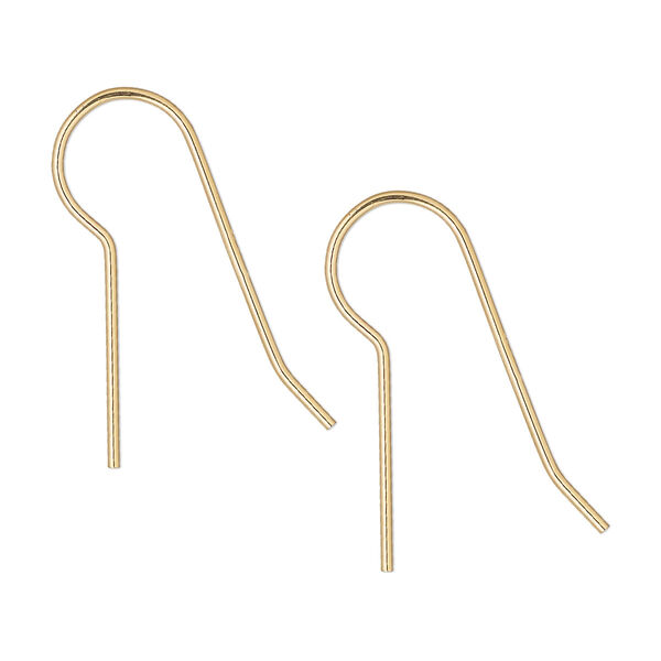 Ear wire, 14Kt gold-filled, 22mm with 12.5mm shank, 20 gauge. Sold per pair. image number 0