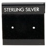 Earring card, flocked plastic, black and silver, 1x1-inch square with "STERLING SILVER." Sold per pkg of 100. image number 0