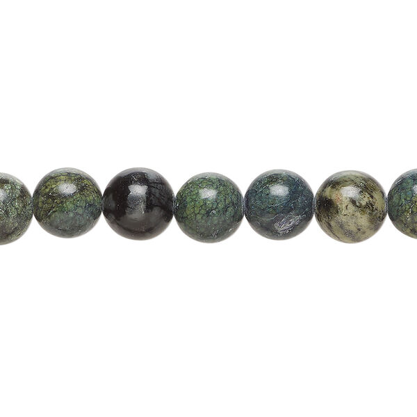 Russian serpentine 1pkg1, round bead, 15 inch blue 7-8mm image number 0