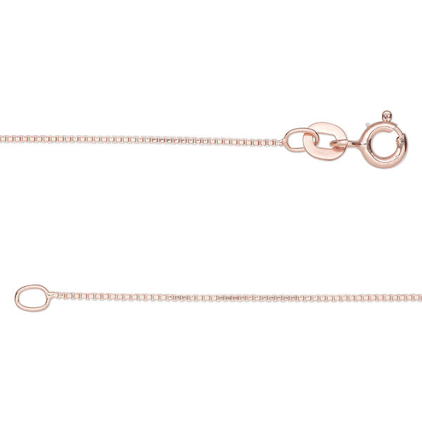 Chain, Gossamer™, rose gold-plated sterling silver, 0.7mm box, 18 inches with springring clasp. Sold individually. image number 0