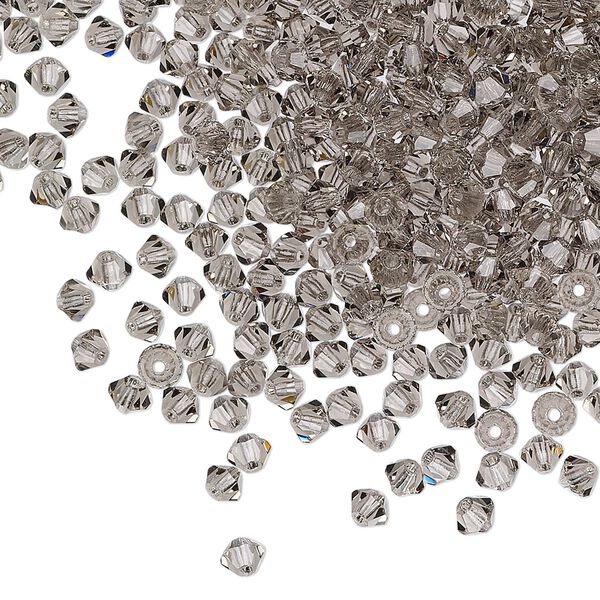 Bead 48pk black diamond, Preciosa Czech crystal 3mm bicone image number 0