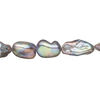 Freshwater pearl 1pkg1, freeform, 15 inch silver peacock 8x7mm-15x8mm cultured image number 0