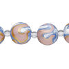 Bead, glass 1pkg8, multicolored, 14mm round with hand-painted spiral. image number 0