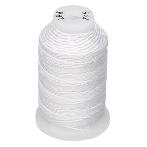 Thread, Purely Silk™, white, size FFF. Sold per 92-yard spool.