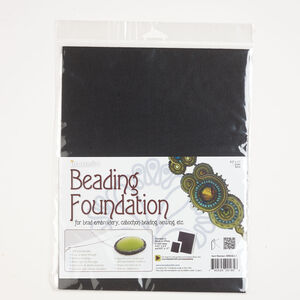 Beading foundation 1pkg1, felt, black, 11 x 8-1/2 inch rectangle.