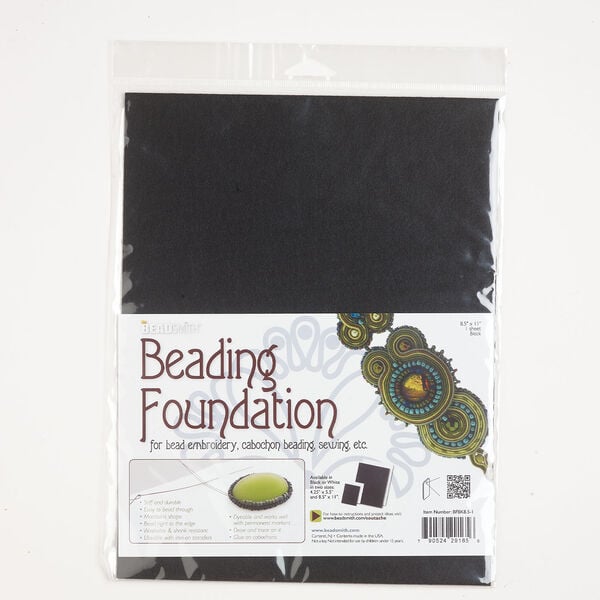 Beading foundation 1pkg1, felt, black, 11 x 8-1/2 inch rectangle. image number 0