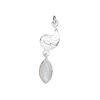 Rainbow moonstone / sterling silver 1pkg1, nautilus drop natural antiqued 26x8mm image number 1