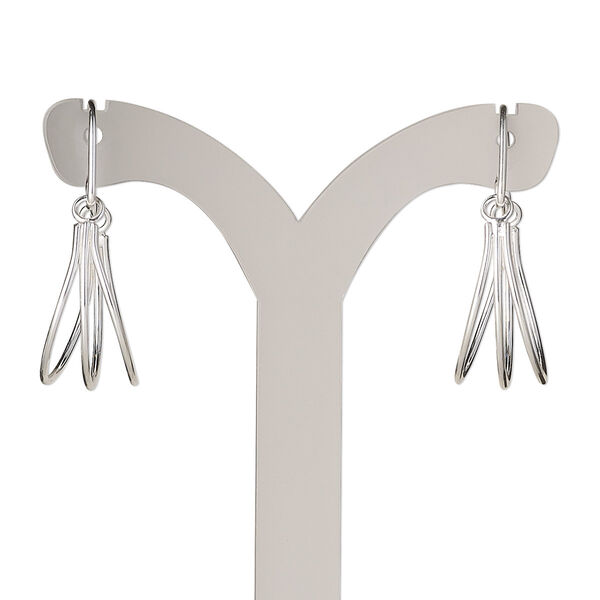 Earring, Create Compliments®, sterling silver, 27.5mm, 21 gauge. Sold per pair. image number 0