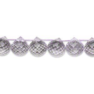 Lavender amethyst 1pkg10, hand-cut top-drilled micro-faceted teardrop bead natural 8x8mm-9x9mm