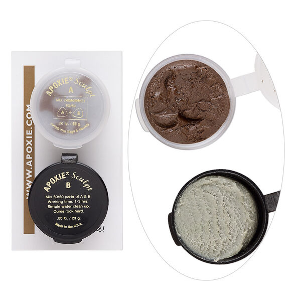 Adhesive, Apoxie® Sculpt, epoxy and polymer resin, bronze. Sold per 1/10 pound pkg. image number 0