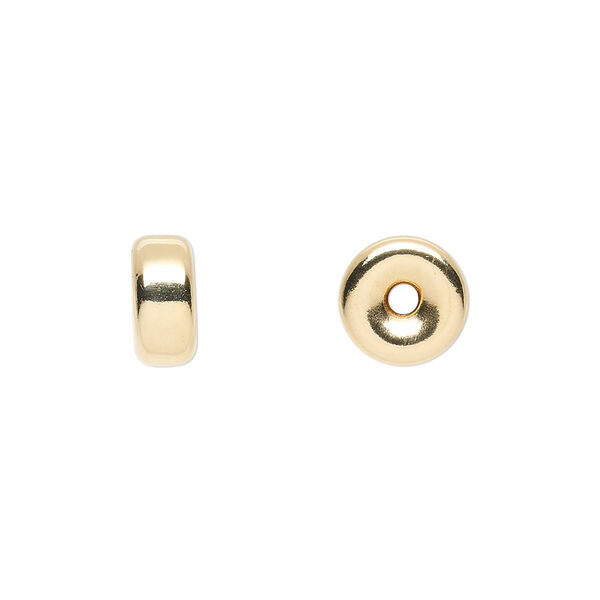 Bead, 14Kt gold-filled, 9.5x4.5mm smooth rondelle. Sold per pkg of 10. image number 0