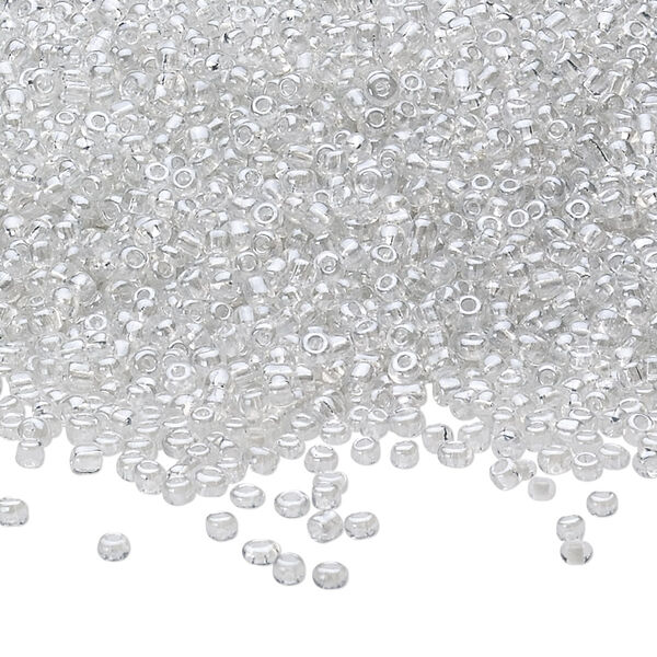 Seed bead, Ming Tree™, glass, pkg/1 pound, #11 round, translucent luster clear. image number 0