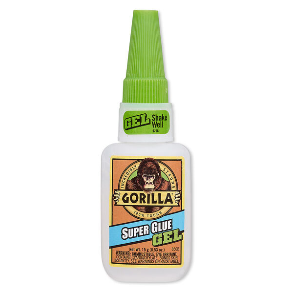 Adhesive, GORILLA™ Super Glue Gel, clear. Sold per 15-gram bottle. image number 0
