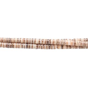 Bead, bat volute shell (natural), 2-3mm hand-cut heishi, Mohs hardness 3-1/2. Sold per 15-1/2" to 16" strand.