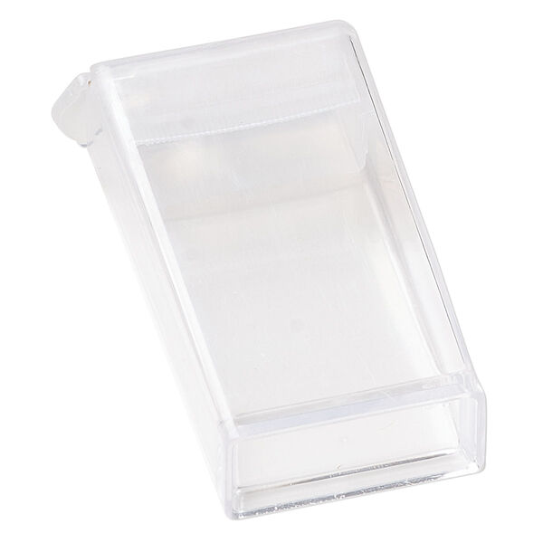 Organizer, acrylic, clear and white, 9 x 6-1/4 x 2 inches with (64) 45x25x11mm rectangle boxes and snap top. Sold per 65-piece set. image number 2