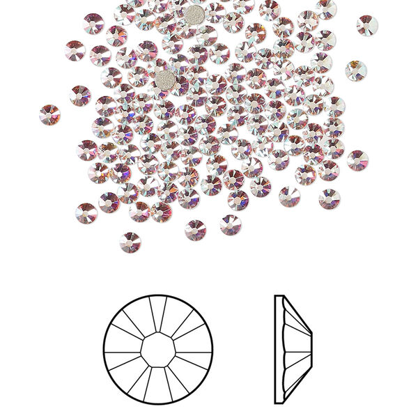Flat back 1440pk crystal AB foil back, Crystal Passions® 2.1-2.3mm rose round SS7 2058 image number 0