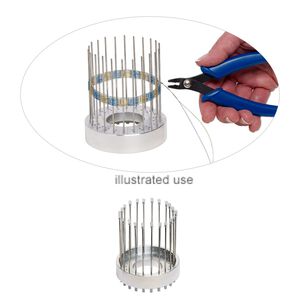 Bangle bracelet weaver, Beadalon®, plastic / steel / aluminum, clear, 3-1/4 x 3/4 inch base / 3-3/4 inch warp pin / 8.5x3mm fastener. Sold per 67-piece set.