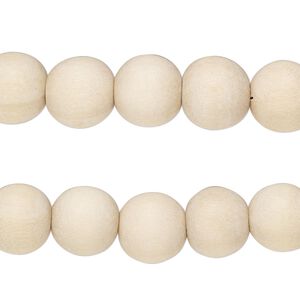 Bead, Taiwanese cheesewood (natural), pkg/(2) 16 inches, 10mm center-drilled round.