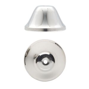 Bell, silver-plated steel, 45x26mm. Sold per pkg of 2.