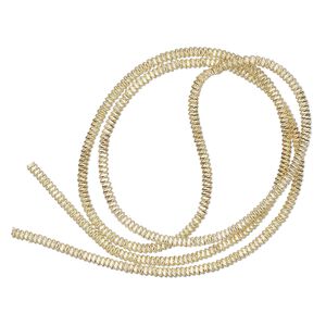 French wire, gold-plated copper, 1.5mm fancy. Sold per 13-1/2 to 15-inch strand.