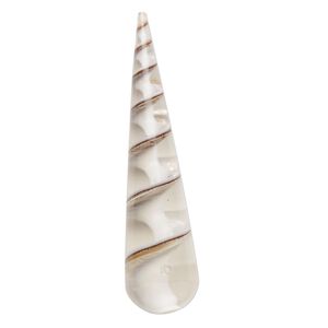 Focal, screw turritella shell and resin (assembled), clear, 45x12mm top-drilled cone, Mohs hardness 3-1/2. Sold individually.