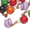Drop mix, gold- and antique copper-finished acrylic / steel / brass, opaque mixed colors, 12mm wire-wrapped round. Sold per pkg of 20. image number 0