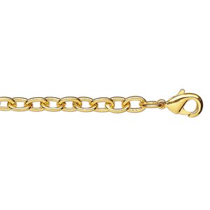 Chain 1pkg10 gold-plated cable, 3.5mm heavy / lobster claw clasp, steel 30 inch