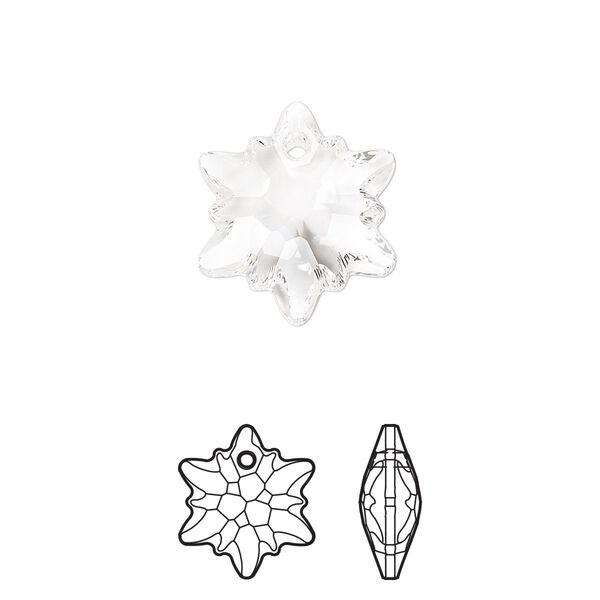 Drop 48pk crystal, Swarovski® 18mm pendant edelweiss 6748 image number 0