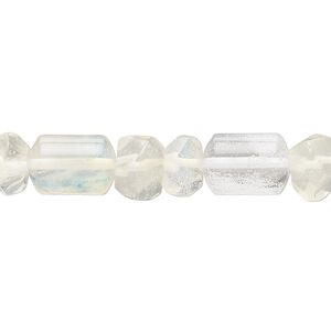 Bead, pineapple "quartz" glass, 11x8mm faceted rondelle and drum. Sold per 15" to 16" strand.