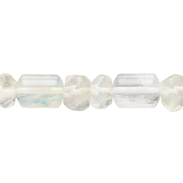 Bead, pineapple "quartz" glass, 11x8mm faceted rondelle and drum. Sold per 15" to 16" strand. image number 0