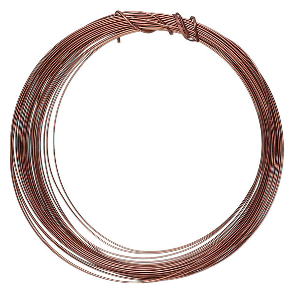 Wire, ParaWire™, antiqued copper, half-round, 21 gauge. Sold per 7-yard section. image number 0