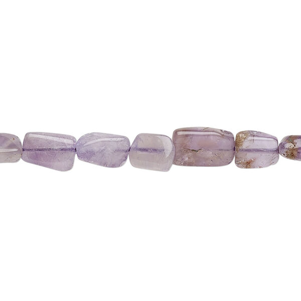 Bead, amethyst (dyed), 6x4mm-11x6mm hand-cut flat rectangle, D grade, Mohs hardness 7. Sold per 13-inch strand. image number 0