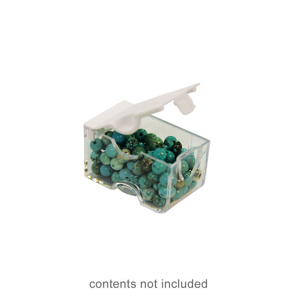 Organizer, Small Containers™, Bead Storage Solutions™, plastic, clear and opaque off-white, 2 x 1-1/8 x 1-1/16 inches. Sold per 8-piece set. image number 0